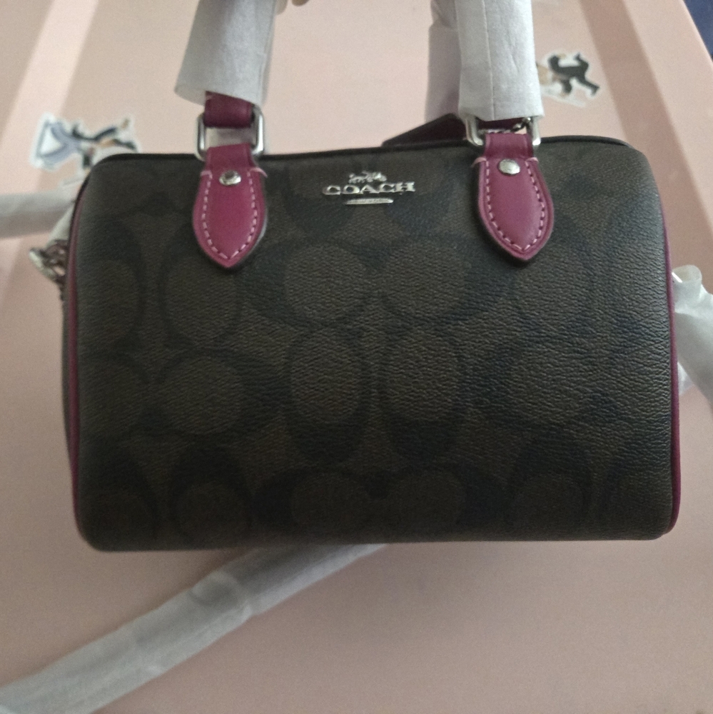 Coach Signature Brown and Pink Handbag - Picture 8 of 10